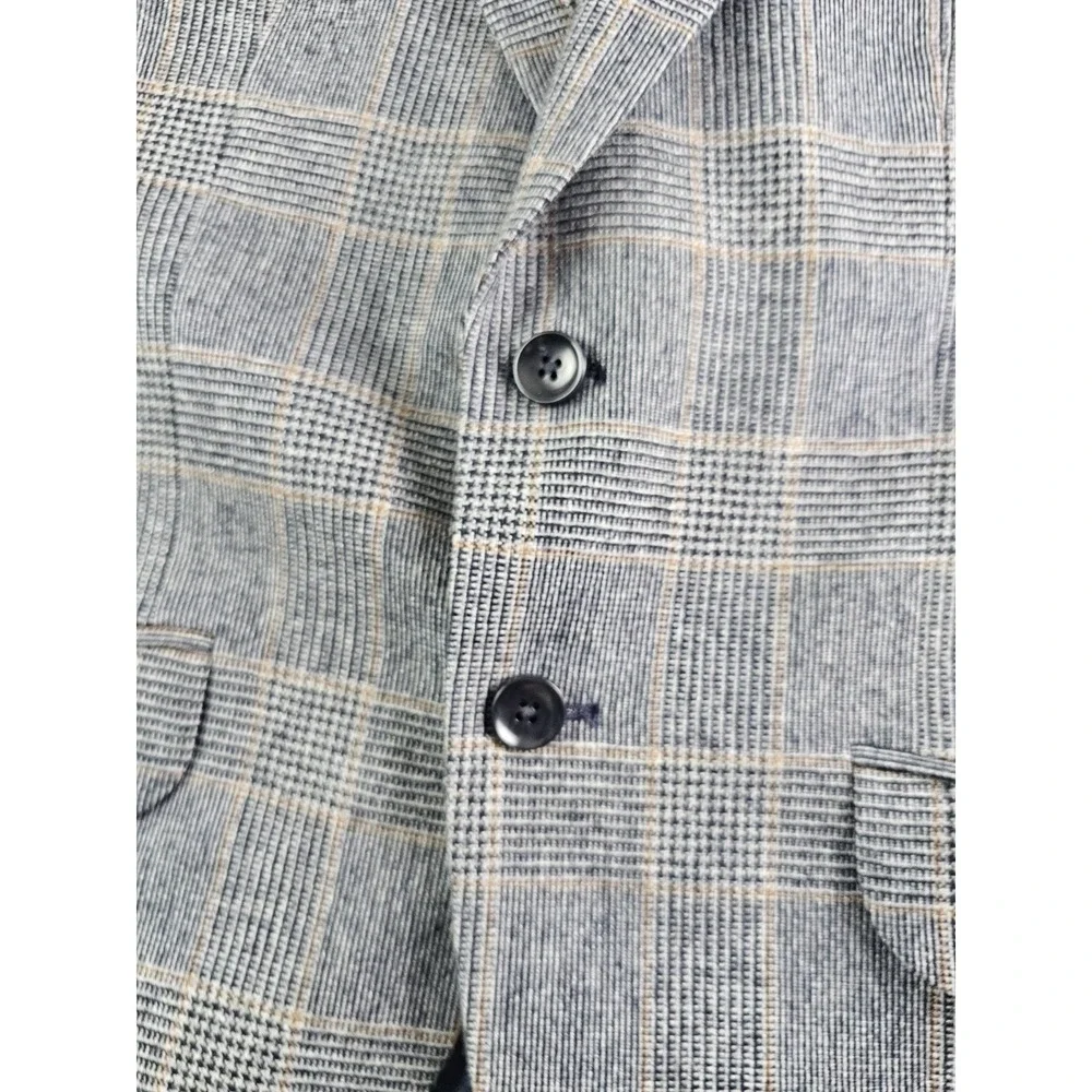 Charles Thyrwitt Blazer Mens 38 S Glen Plaid Moon British Cloth Wool Blend Slim